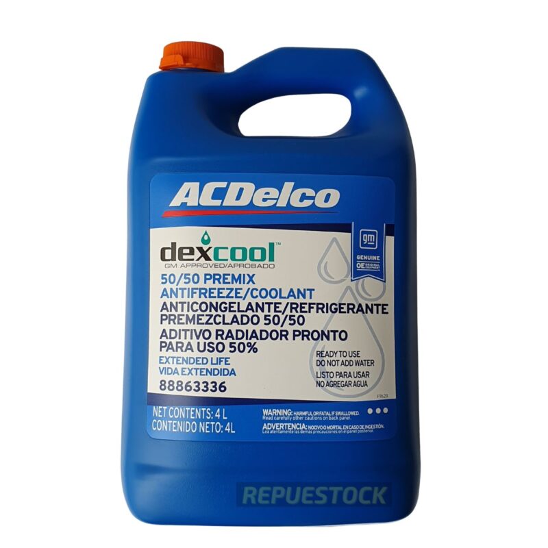 Refrigerante Acdelco Naranja Dexcool 50/50 Cantidad 4 Litros